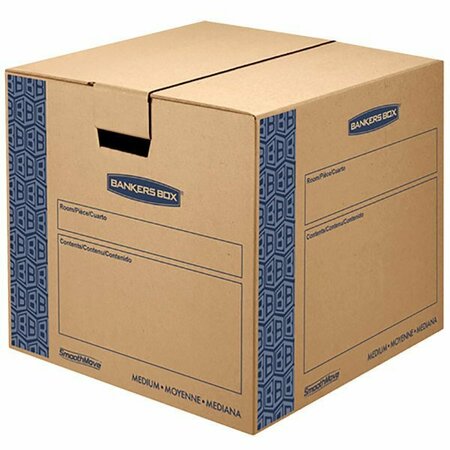 BANKERS BOX 0062801 SmoothMove Prime 18'' x 18'' x 16'' Kraft / Blue Medium Moving Box, 8PK 3430062801